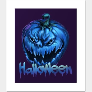 Blue pumpkin Posters and Art